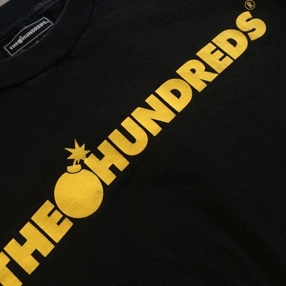 ♦️ B2G1 The Hundreds Bomb Tee Black and Yellow Medium